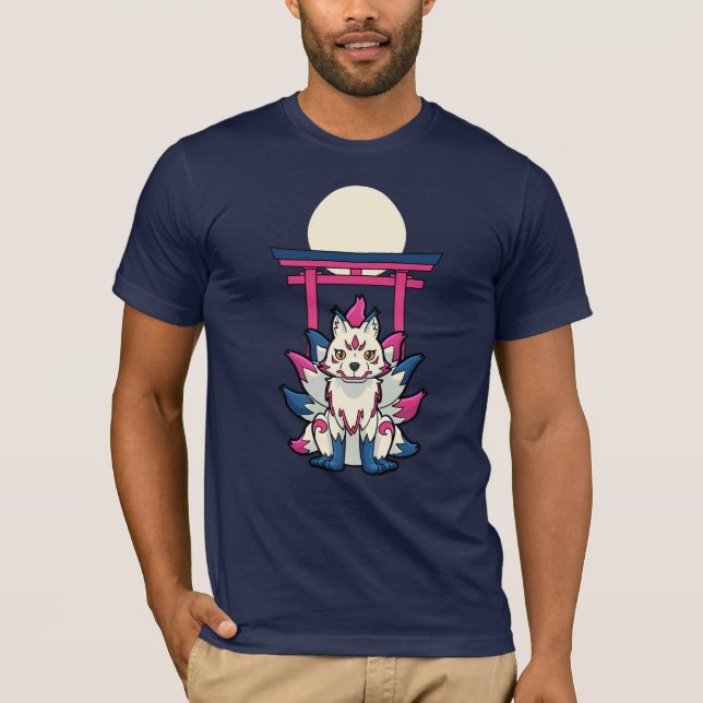 T-shirt Nine-Tailed Kitsune Fox- Fun Yokai (Devant)