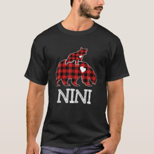 T-shirt Nini Bear Noël Noël Joyeux Pyjama Rouge Plaid Buff