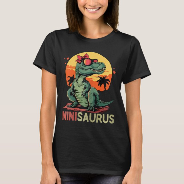 T-shirt Ninisaurus Dino Dinosaure Nini-saurus T-rex Mère' (Devant)