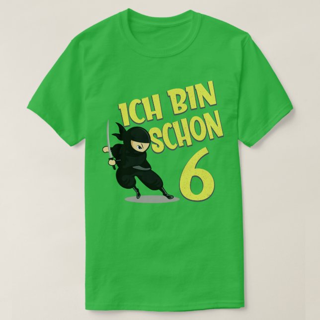 T-shirt Ninja 6 Kinder Geburtstag 6 Jahre (Design devant)