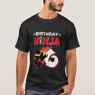T-shirt Ninja Anniversaire cadeau de fête 6 ans Anniversai