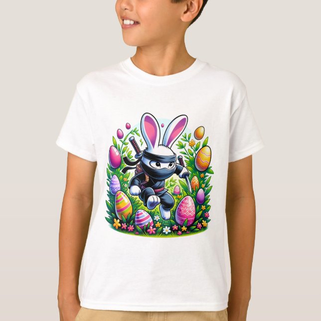 T-shirt Ninja Bunny Aventure de Pâques (Devant)