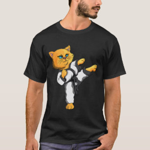 T-shirt Ninja Cat Karate Martial Arts Taekwondo Chat Propr