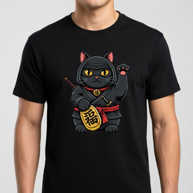 T-shirt Ninja Chat Maneki Neko (Créateur téléchargé)