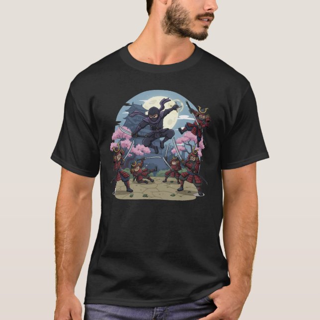 T-shirt Ninja contre Samouraï (Devant)