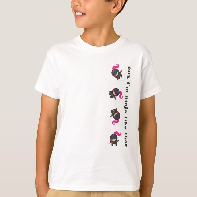 T-shirt Ninja croulant rose (Devant)