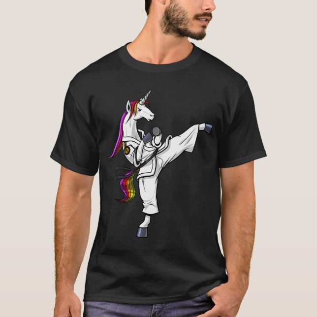 T-shirt Ninja de karaté Licorne (Devant)