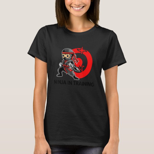 T-shirt Ninja En Formation Pour Les Garçons Japonais Guerr (Devant)