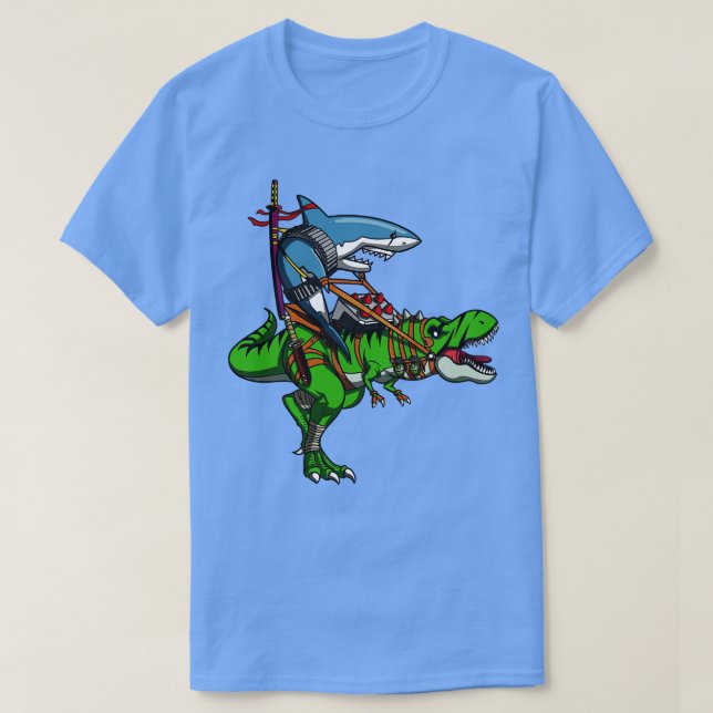 T-shirt Ninja équitation TRex Dinosaur (Design devant)