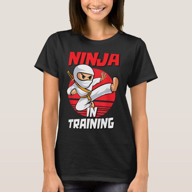 T-shirt Ninja In Training Costume Party Warrior Boys Girls (Devant)