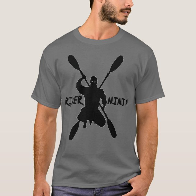 T-shirt Ninja Kayaking Rafting Paddle (Devant)
