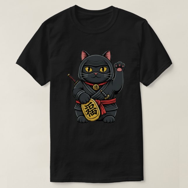 T-shirt Ninja Maneki Neko  (Design devant)
