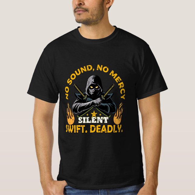 T-Shirt Ninja « Pas de Son, Pas de Pitié » – Mort  (Devant)