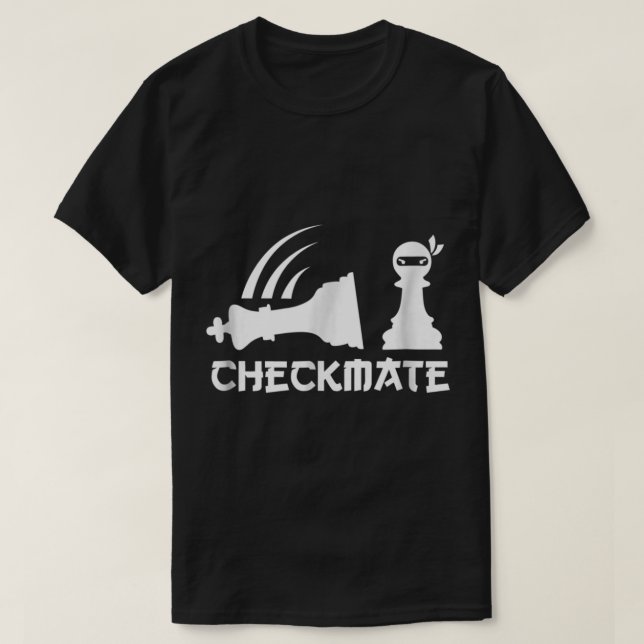 T-shirt Ninja Pawn Checkmate Funny Chess Art (Design devant)