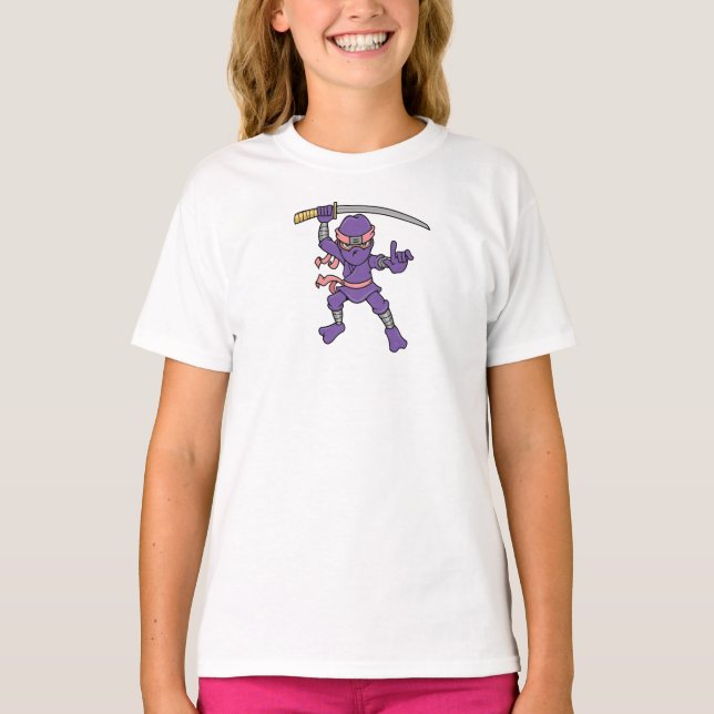 T-shirt Ninja pourpre personnalisable (Devant)