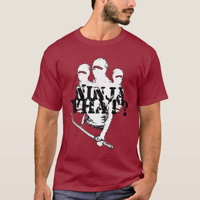 T-shirt NINJA QUOI ? quoi. noir. (Devant)
