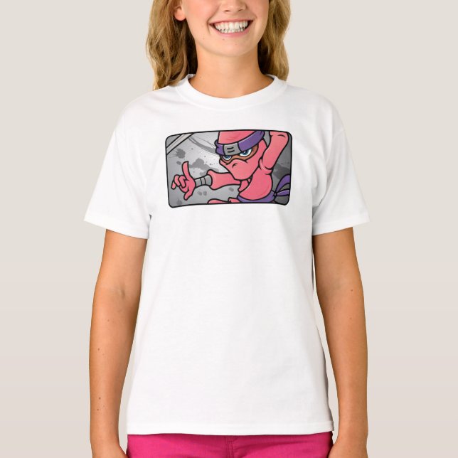 T-shirt Ninja rose personnalisable (Devant)