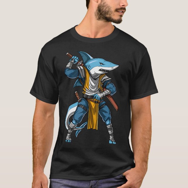 T-shirt Ninja Samouraï Requin (Devant)