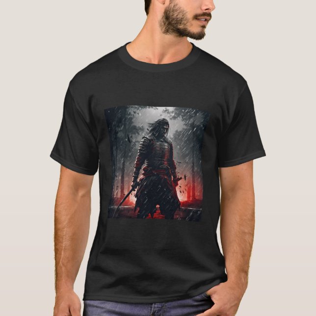 T-shirt Ninja Samurai Japon Dark Warrior Torii (Devant)