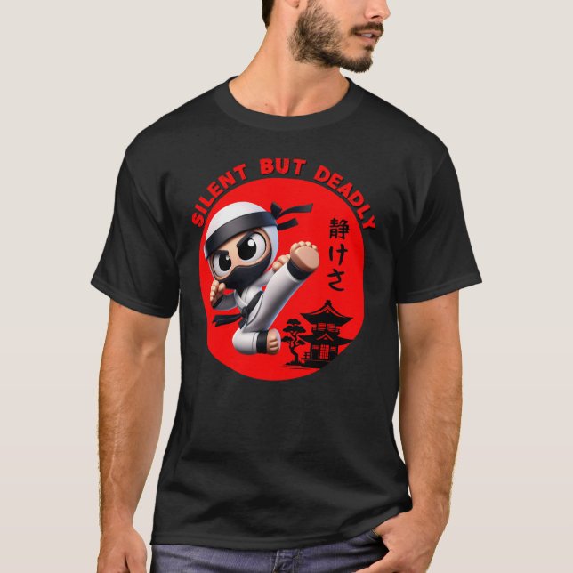 T-shirt Ninja Silent mais meurt (Devant)