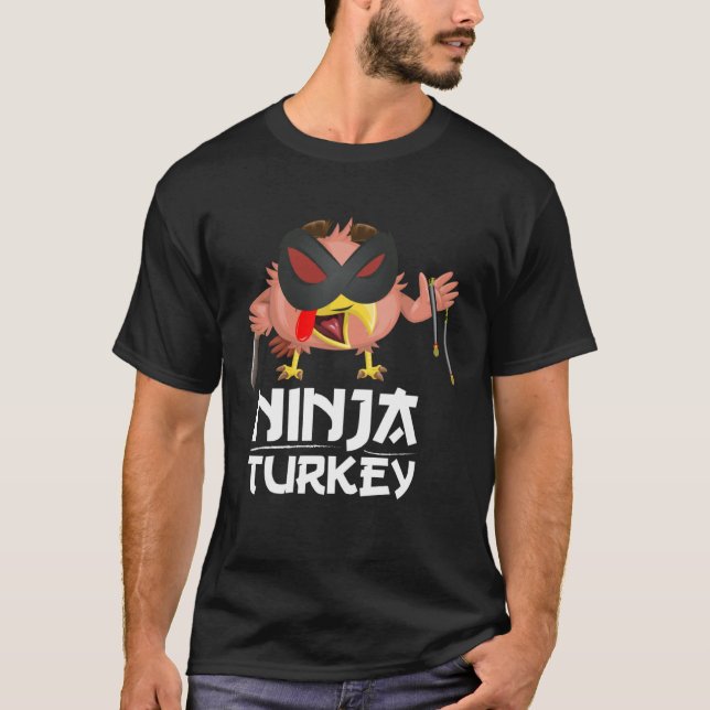 T-shirt Ninja Turquie pour adultes et enfants Thanksgiving (Devant)