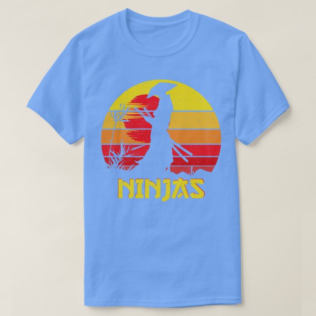 T-shirt Ninja Warrior Retro Vintage (Design devant)