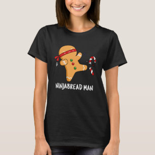 T-shirt Ninjabread Man Funny Gingerbread Pun Dark BG