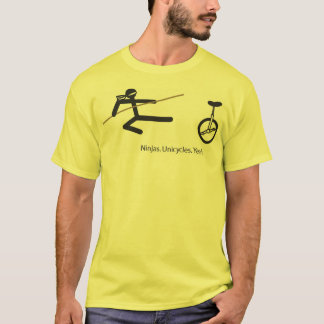 T-shirt "Ninjas. Monocycles. Ouais." Chemise en jaune