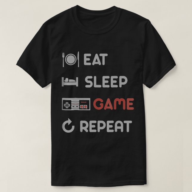 T-shirt Nintendo Manger Jeu de sommeil Répéter Graphique T (Design devant)
