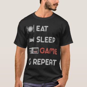 T-shirt Nintendo Manger Jeu de sommeil Répéter Graphique T