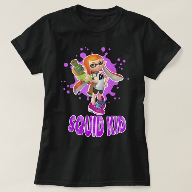 T-shirt Nintendo Splatoon calmar Kid Pink Splat Graphique  (Design devant)