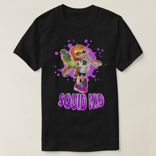 T-shirt Nintendo Splatoon Squid Kid Pink Splat Graphic T S (Design devant)