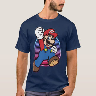 T-shirt Nintendo Super Mario Neon Power Jump Hero drôle fr