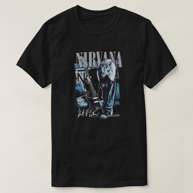 T-shirt Nirvana Kurt Cobain Grunge Illustration (Design devant)