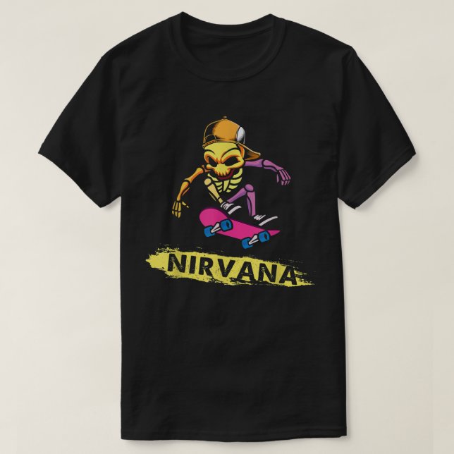 T-shirt Nirvanas Skateboard Skelton  (Design devant)