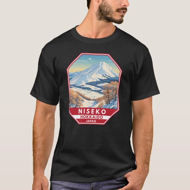 T-shirt Niseko Hokkaido Japon Hiver Art Vintage (Devant)