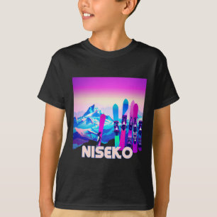 T-shirt Niseko Ski - Retro 80's Style Ski Et Snowboard