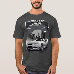 T-shirt Nissan Skyline GTR R34 En Course