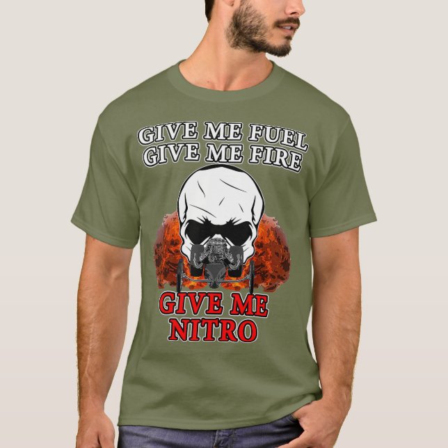 T-shirt Nitro Drag Racing Top Fuel Dragsters (Devant)