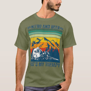 T-shirt Nitro Et La Bière Que Mon Thérapie Motorcycle Drag