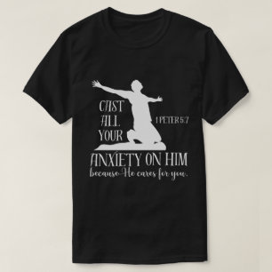 T-shirt NIV 1 Pierre 5:7 Déversez toute votre anxiété sur 
