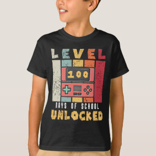 T-shirt Niveau 100 De l'école déverrouillé gamer cool garç
