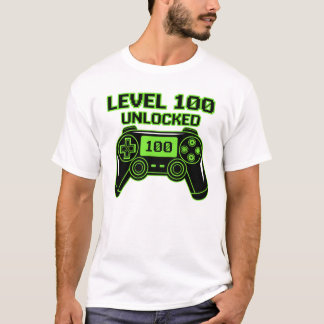 T-shirt Niveau 100 débloqué Joueur du 100e jour d'école