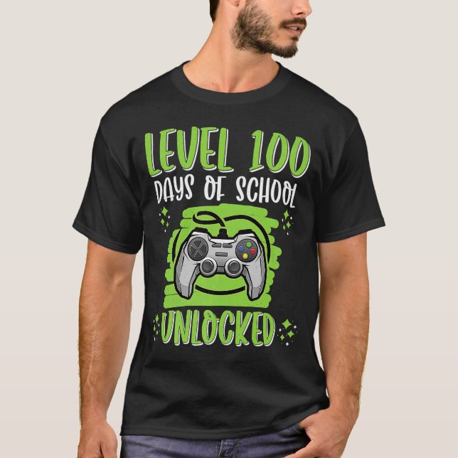 T-shirt Niveau 100 Déverrouiller 100 Jour de l'école Smart (Devant)