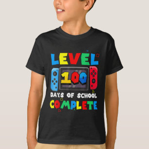 T-shirt Niveau 100 Jours De L'École Complet Jeu Vidéo Game