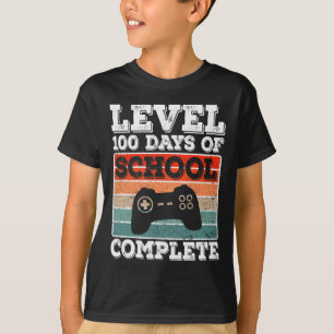 T-shirt Niveau 100 Jours D'École Complet Gamer Garçons Vid