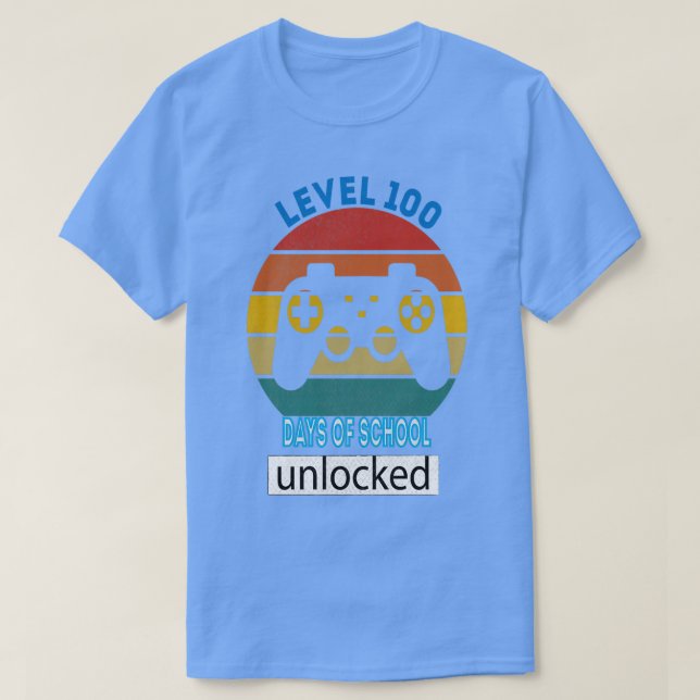 T-shirt niveau 100 jours d'école déverrouillé 27 (Design devant)