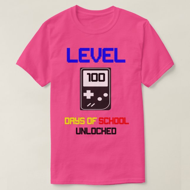 T-shirt Niveau 100 Jours D'École Déverrouillé 38 (Design devant)