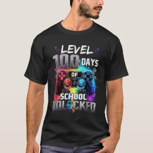 T-shirt Niveau 100 Jours D'École Déverrouillés Garçons 100