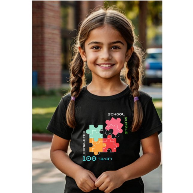 T-shirt Niveau 100 Puzzle chef-d'oeuvre pour enfants Amusa (Créateur téléchargé)
